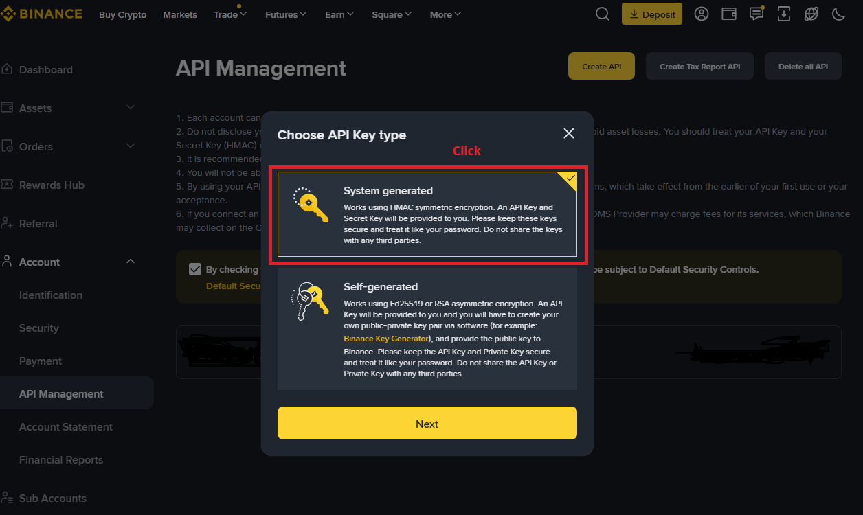 Click Create System 1