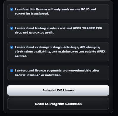I checked all the contents of the confirmation checkbox It is marked as "the user knows." 1